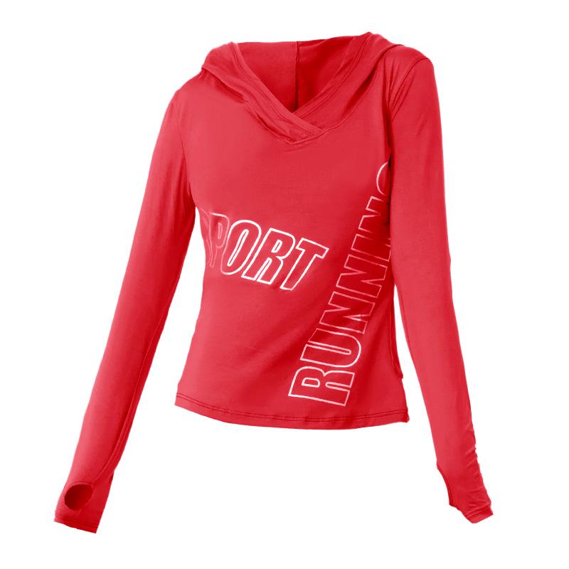 

Женский быстросохнущий пуловер с капюшоном для защиты от солнца - Модная тонкая спортивная куртка с длинным рукавом для бега и фитнеса S [80-95 kg]