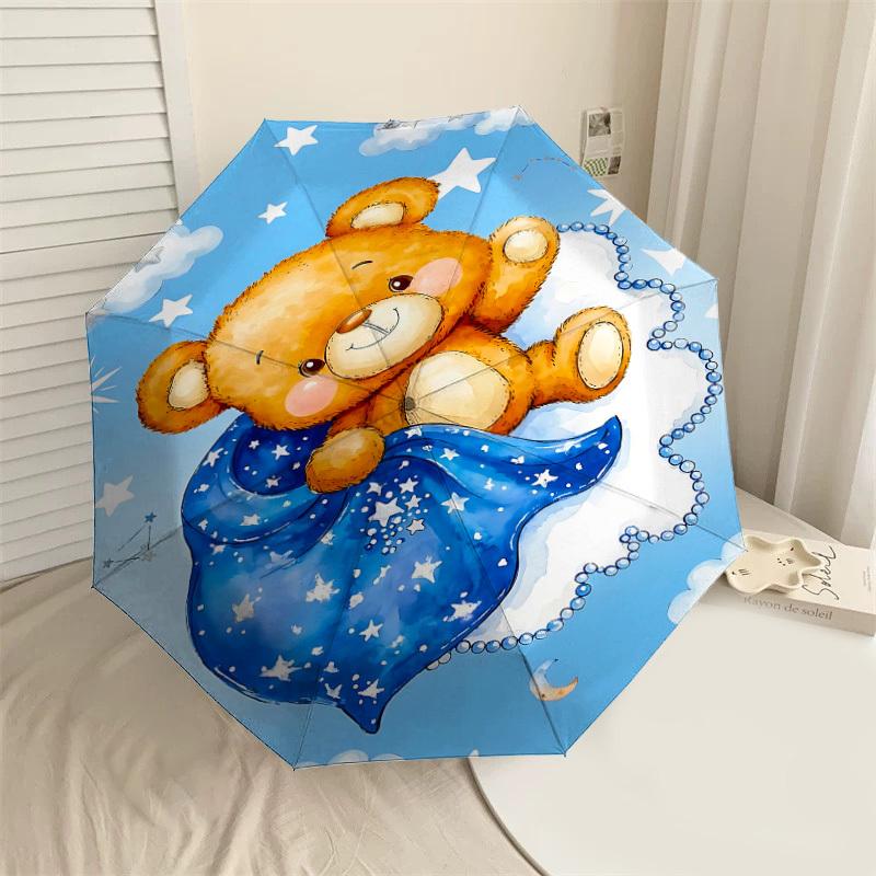 

1PC Bear Cloud Umbrella-8-Rib Reinforced, Automatic Open, Lightweight & Durable, Fashion Accessory for Outdoor, J0407