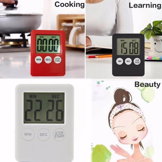 Magnetic Square LCD Digital Timer Kitchen Cooking Countdown Alarm Clock Tools