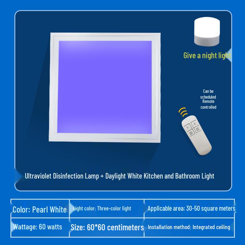 Ceiling-Mounted Ultraviolet Germicidal Panel Light for Bathroom & Kitchen