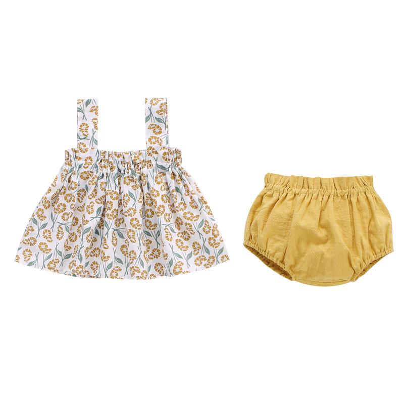 

Summer Thin Newborn Baby Clothes For Girls Set Print Mini Dress And PP Shorts 2Pcs Set Infant Baby Clothing Outfit 2025 19-24M