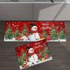 Cross-Border Christmas Holiday Two-Piece Kitchen Mat Set - Oil-Absorbing, Dirt-Resistant