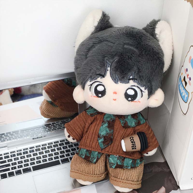 10cm Cotton Doll Clothes For Blue Brown Doll Blouse Pants Suit For Kawaii Doll Accessories Doll Dress-Up Play Toys Accessories