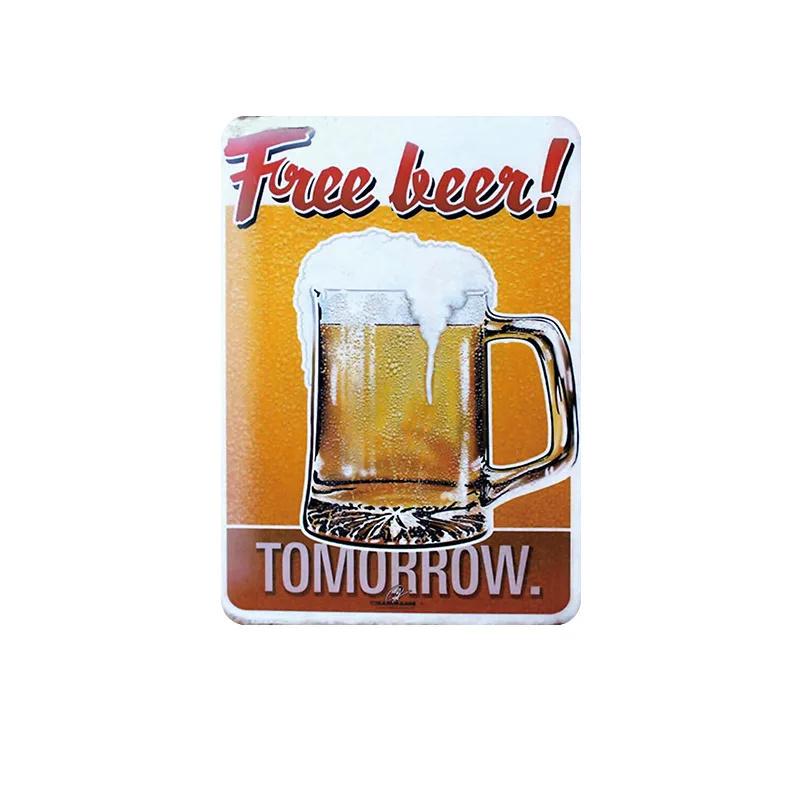 Vintage Beer Cheers Tin Sign Wall Plate Painting Decor Kitchen Bar Club Restaurant Pin Up Metal Signs Crafts Decorative Plaques