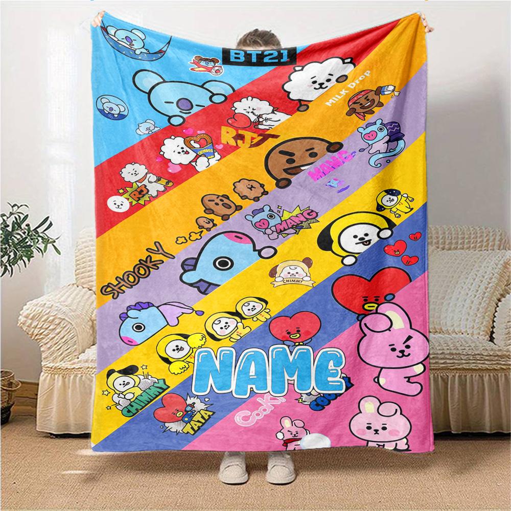 Custom Name Cute Cupcake Friends Party Blanket For Couch Bed Plush Cozy Fuzzy Blanket Super Soft Warm Blankets For Fall And Winter 091615