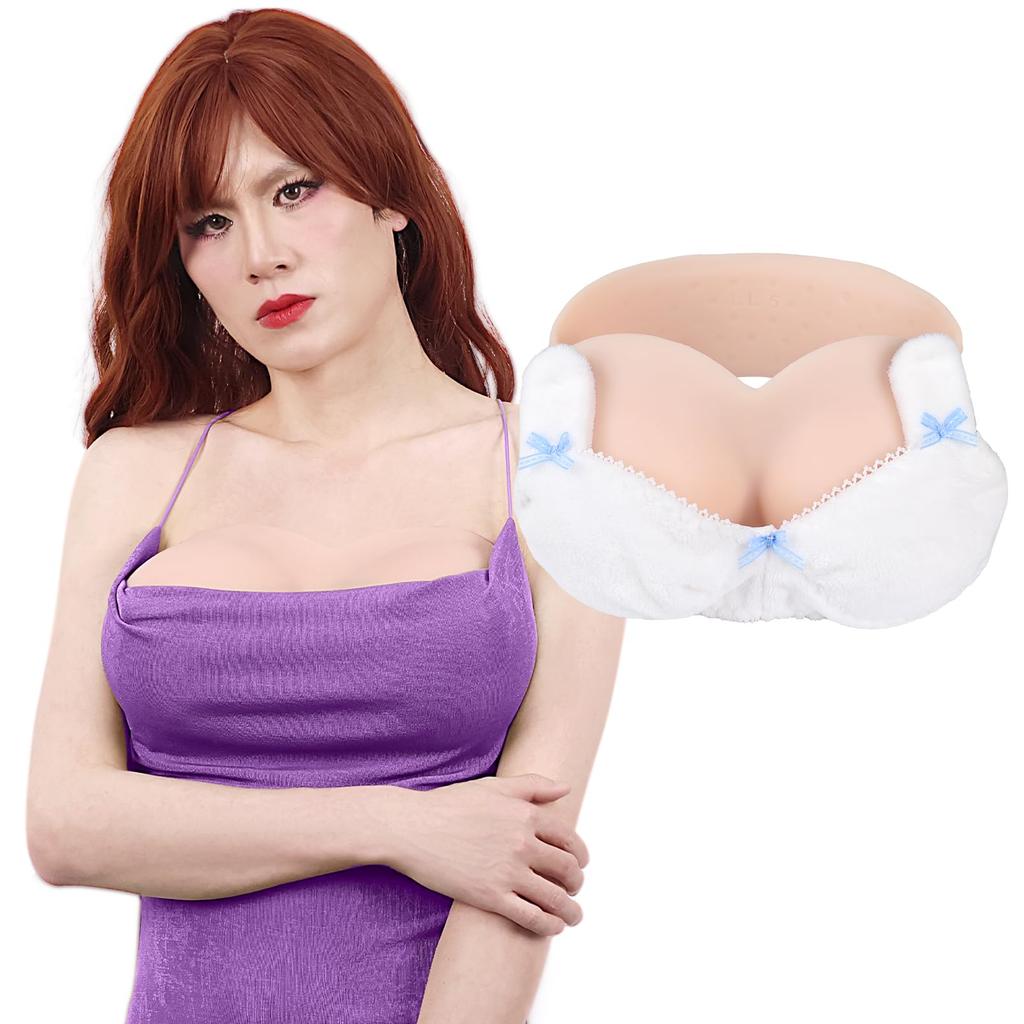 Funxzior Silicone Artificial Breasts with Cotton Tube Tops for Fake Fake Cosplay D Ivory White Breasts, Filling, Daughters, Breasts, Costumes, Cup, M,