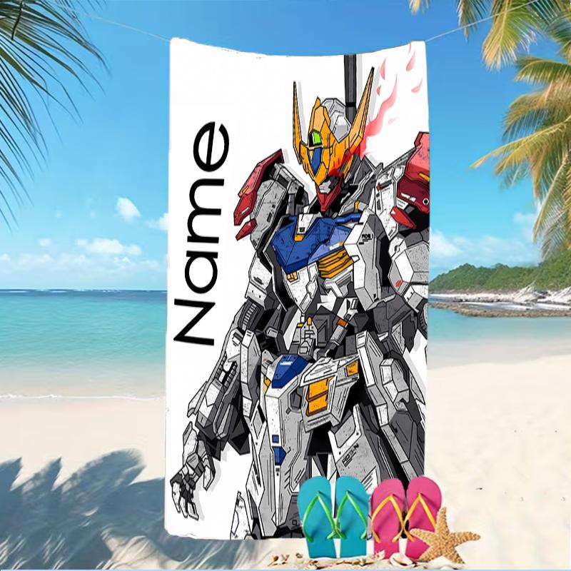 Customizable personalized beach towels Mobile Suit Gundam themed designs.Suitable for the beach, yoga, sports;ideal as beach accessories