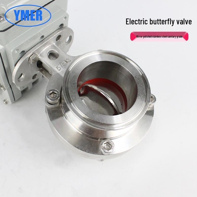 220V Stainless Steel 304 Food Grade Electric Quick-Connect Butterfly Valve Clamp