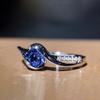 1PC Fashionable Women's Proposal Ring,Inlaid with Round Synthetic sapphires,Inlaid Synthetic Zircon Is Suitable for Women's Wedding Engagement Rings,