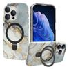 For iPhone 15 Pro Max Kickstand Case Marble Pattern PC+TPU Magnetic Phone Cover