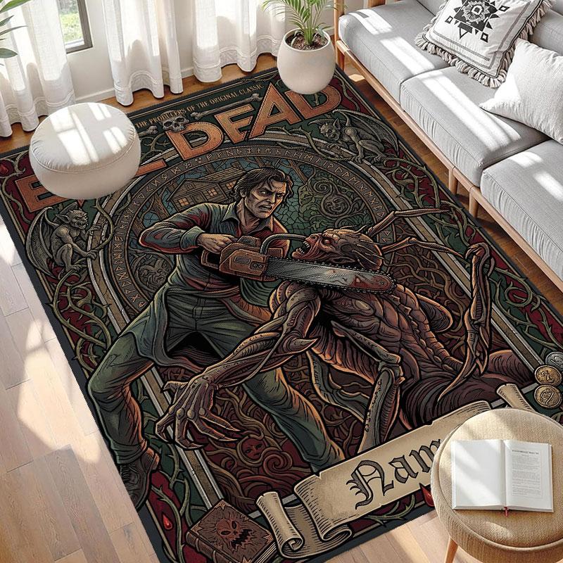 Custom Name Personalized The Evil Dead Print Carpet, Versatile Home Decor Rug, for Playroom, Apartment, Balcony, Entryway, Hallway Gift