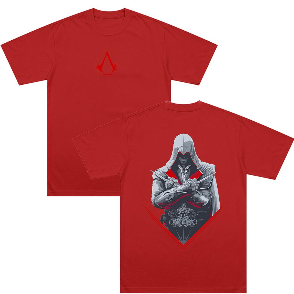 Assassin's Creed T-Shirt Retro Spielcharakter Grafikdruck T-Shirt Herren Mode Lässig Kurzarm T-Shirt Unisex Baumwolle T-Shirt