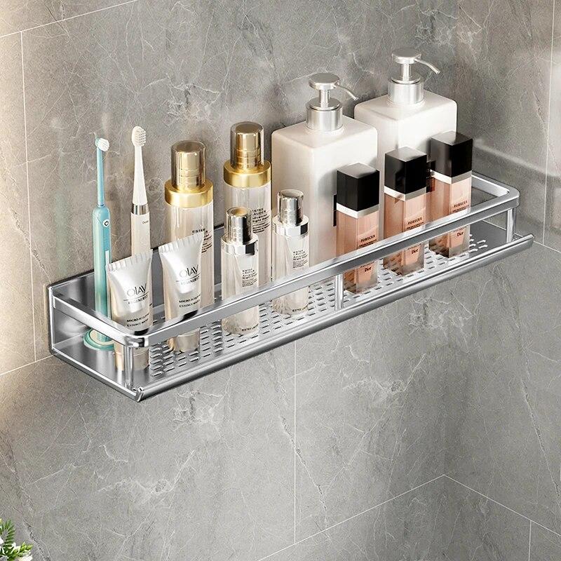 

Угловая полка Настенная полка для ванной комнаты Матовый серебристый алюминий Полка для ванны и душа Держатель для шампуня Угловая полка Single 40cm