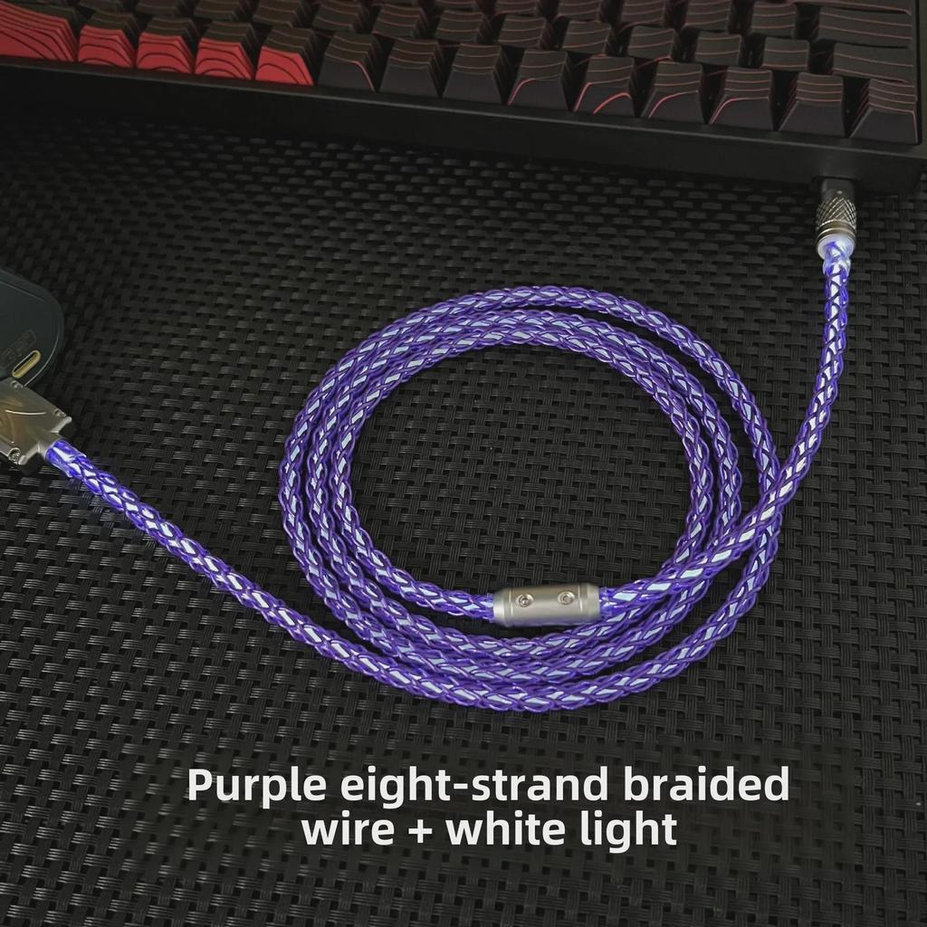 Benutzerdefiniertes DIY Handgefertigtes USB-C Weißlicht Magnetisches Mechanisches Tastatur Ladekabel für 8K Gaming