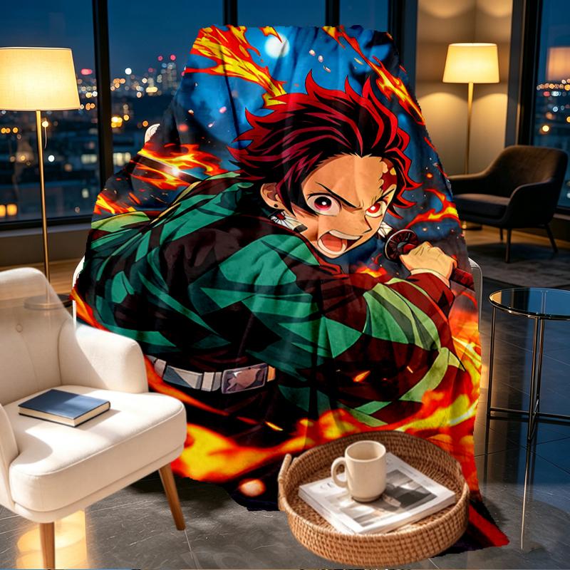 Demon Slayer Print Blanket - Soft & Comfortable, for Bedroom, Travel, Sofa, Home Decoration - Birthday Christmas Gift for Friend