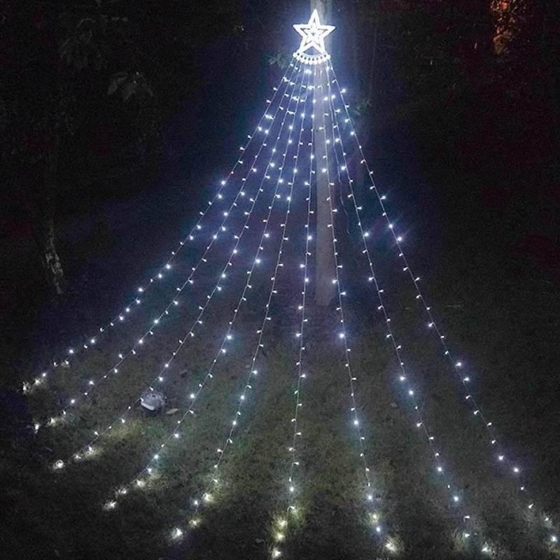 Outdoor Solar Sternenvorhanglichter für Weihnachtsdekoration und Gartenambiente