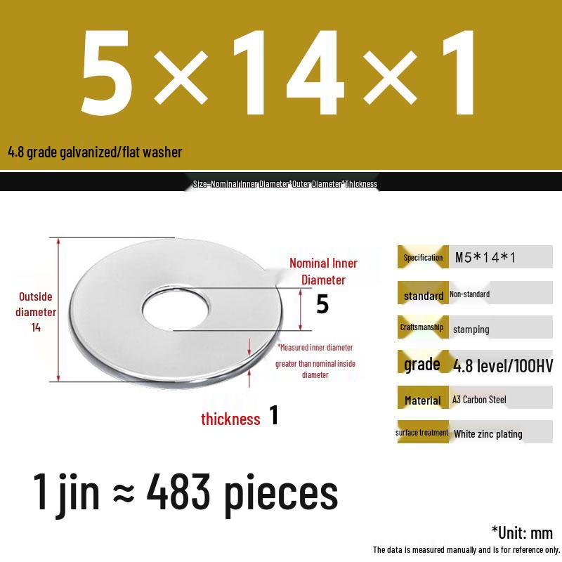 Galvanized Extra Thick Flat Iron Washer, M3-M62