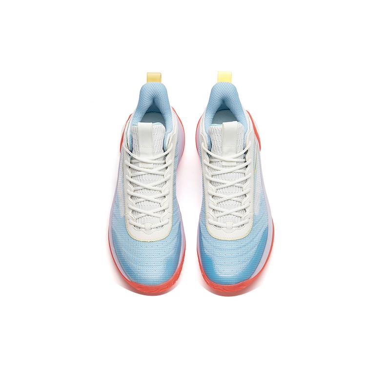 New Anta Cement Bubble 2.0 Slip Resistant Low Top Performance Basketball Shoes White Blue Jelly On Top Blue 112221610-5