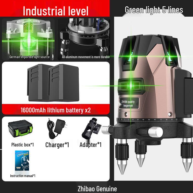 New High-Capacity Green Laser Infrared Level Tool - 35 Lines, Strong Light, Outdoor Automatic