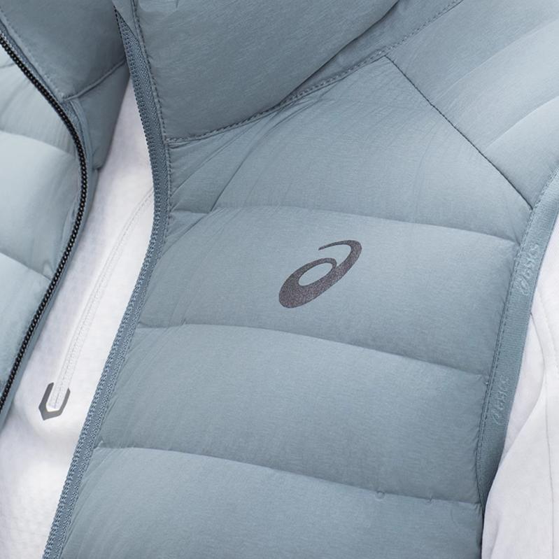 Asics Sports Lifestyle Series Brand Logo Pattern Outdoor Casual Sports Zipper Stand Collar Vest Men Vest Blue 2031E863-400