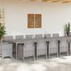 Garden Dining Set 15 pcs Light Grey Poly Rattan