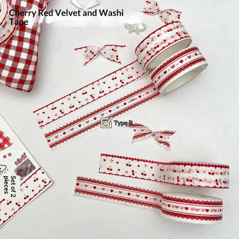 Wing Bow Grid Themed Decorative Tape Set 2/3Pcs INS Style Cute Adhesive Tapes for Journaling Gift Packing DIY Handcrafts