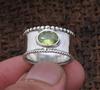 Peridot Gemstone Ring, 925 Sterling Silver Spinner band Ring, Bohemian Ring, Unisex Gift, Silver Charm Jewelry, Wedding Gift
