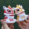 Solar Powered Chinese Style Lion Ornament Cute Car Decoration That Can Sit Down and Nod  Universal Cars Decorations Accessories