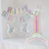 2 digital colorful transparent bow balloons for graduation, wedding, baby shower, anniversary, and birthday party decoration