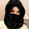 Thick Winter Plush Mask Hat - Elastic Drawstring Closure, Lightweight and Warm for Cycling, Skiing, and Outdoor Sports Provides Warmth