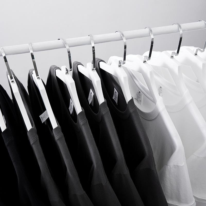 Heavy Solid Color Cotton Loose Round Neck Short Sleeve T-shirt Fashion Fashion Brand Men's Undershirt