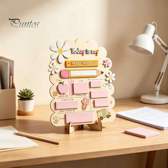 Wedding Reception Signage First and Last Day of School Board Sign for Kids, Reusable Wooden Memo Chalkboard Sign, Cute Writing Daily Notes Schedules
