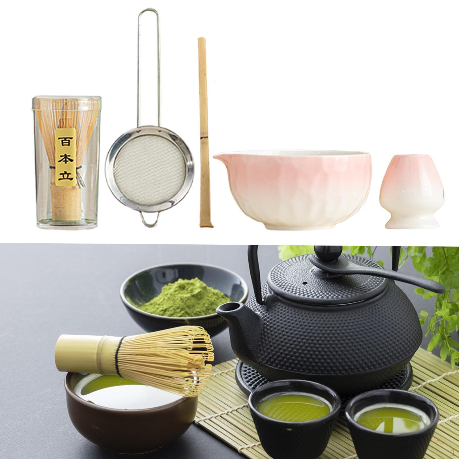 

Набор Маття из 5 предметов, Фарфор, Ручная работа, Китайские традиционные принадлежности для любителей чая, Чаша розовый