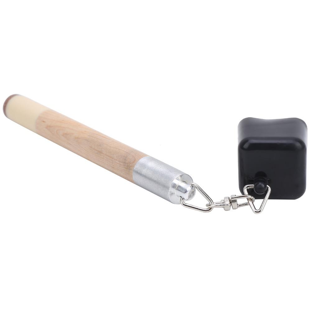 2pcs Wood Grain Handle Billiard Chalk Holder Cap with Chain Pool Cue Tool Snooker Practice