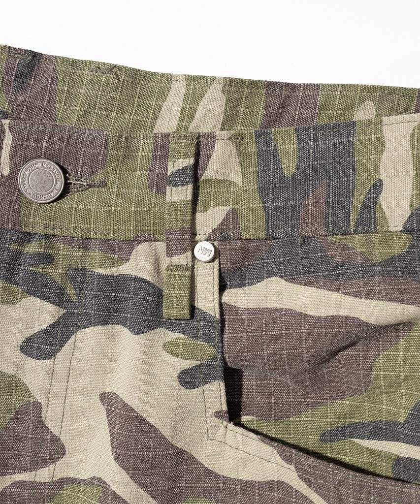 MASSNOUN Curved Carpenter Camo Ripstop Bio Pants Msicp004-Cm