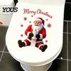 Christmas Atmosphere Wall Stickers Santa Claus Toilet Sticker, Waterproof PVC Bathroom Decal for Creative Gift Ideas Home Decoration,