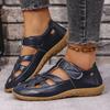 Cross-border Large Size 2026 Summer Handmade Vintage Sandals Soft-soled Mother's Shoes Hollow-out Breathable Velcro Casual Women's Shoes