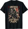Camiseta Vintage Washington Lincoln Tocando la Guitarra 250 Años América