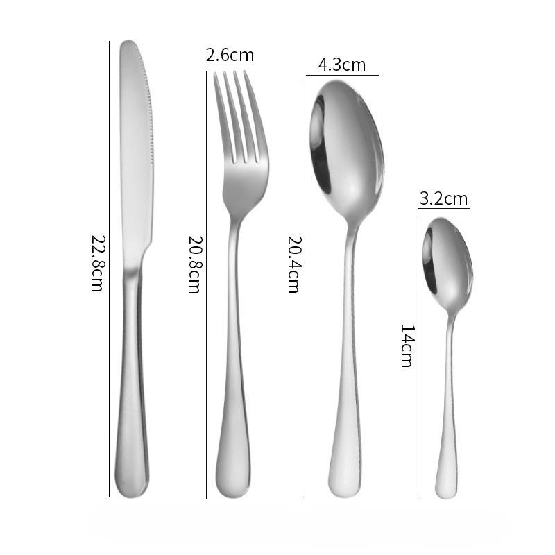 4Pcs Promotion Dinnerware Set Stainless Steel Colorful Rainbow Gold Knife Fork Teaspoon Dishwasher Safe Silverware Set Cutlery