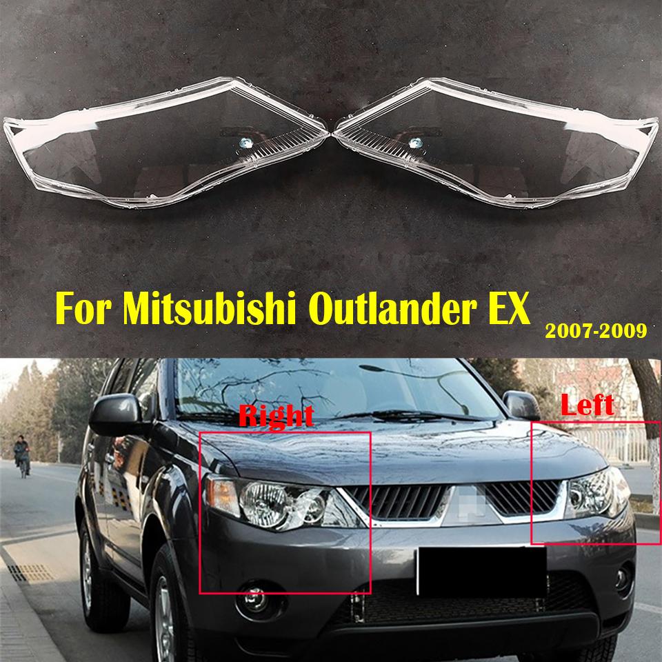 For Mitsubishi Outlander EX 2007 2008 2009 Headlight Cover Transparent Lampshade Lamp Shade Plexiglass Replace Original Lens