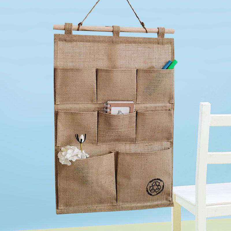 Multi-layer Fabric Hanging Storage Bag for Dormitory and Wardrobe Door, Wall-Mounted Phone Organizer