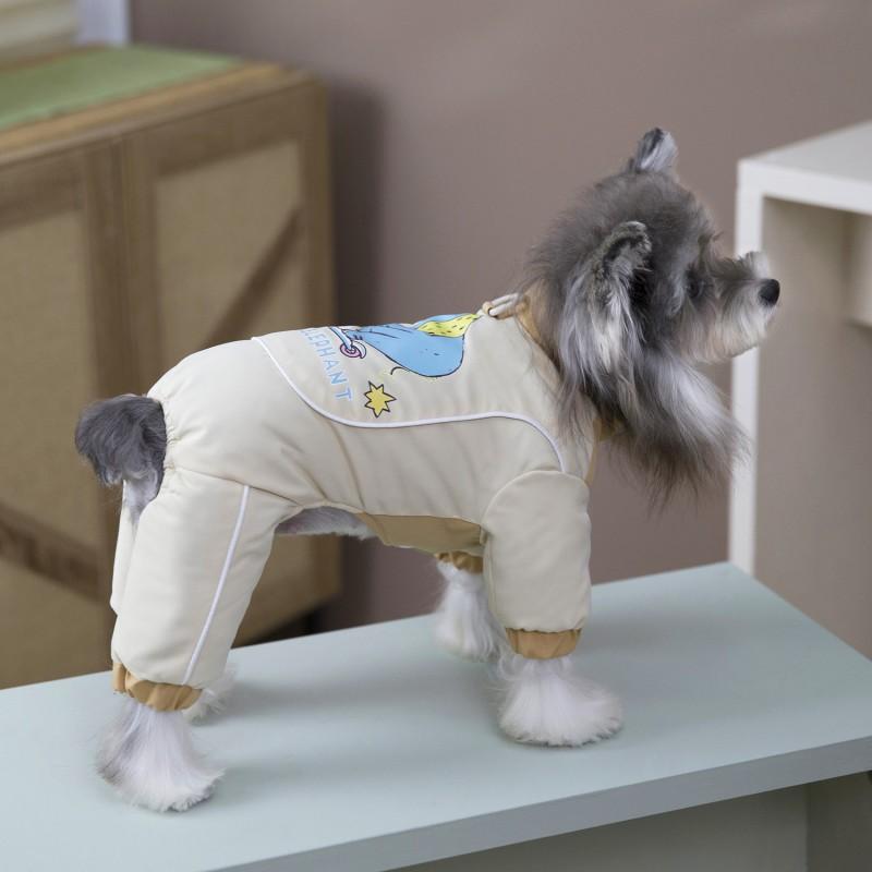 Winter Dog Four-Legged Cotton Coat Cartoon Print Pet Warm Outfit Small To Large Breeds
