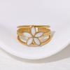 Hot-Selling 18k Gold Titanium Steel Floral Ring - Versatile Women's Fashion Jewelry