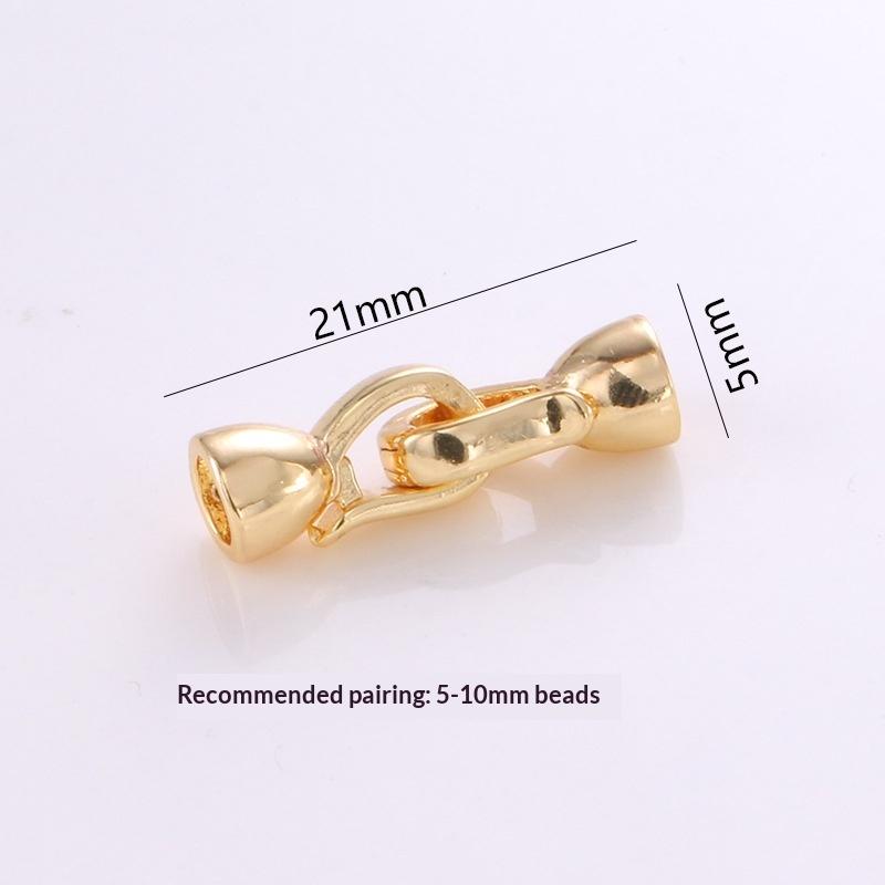 2pcs DIY Jewelry Making 18K Gold Plated Pearl Necklace Connector Fastener Handmade Necklace Bracelet Accessories Supplies