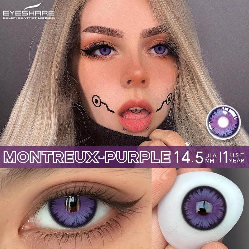 EYESHAERE 1 Pair Halloween Contact Lenses for Eyes Cosplay Lenses Anime Lenses Anime Accessories Lenses Black Lenses Red Lens