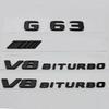 Tgujh8 Błyszczące Czarne Litery 3D ABS Emblemat Logo Naklejka na Tylną Klapę Samochodu Dla Mercedes G63 AMG W463 W464 G 63 V8 BITURBO Akcesoria