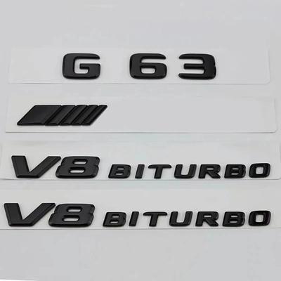 LWC1  3d ABS Glossy Black Letters Car Rear Trunk Badge Emblem Logo Sticker For Mercedes G63 AMG W463 W464 G 63 V8 BITURBO Accessories