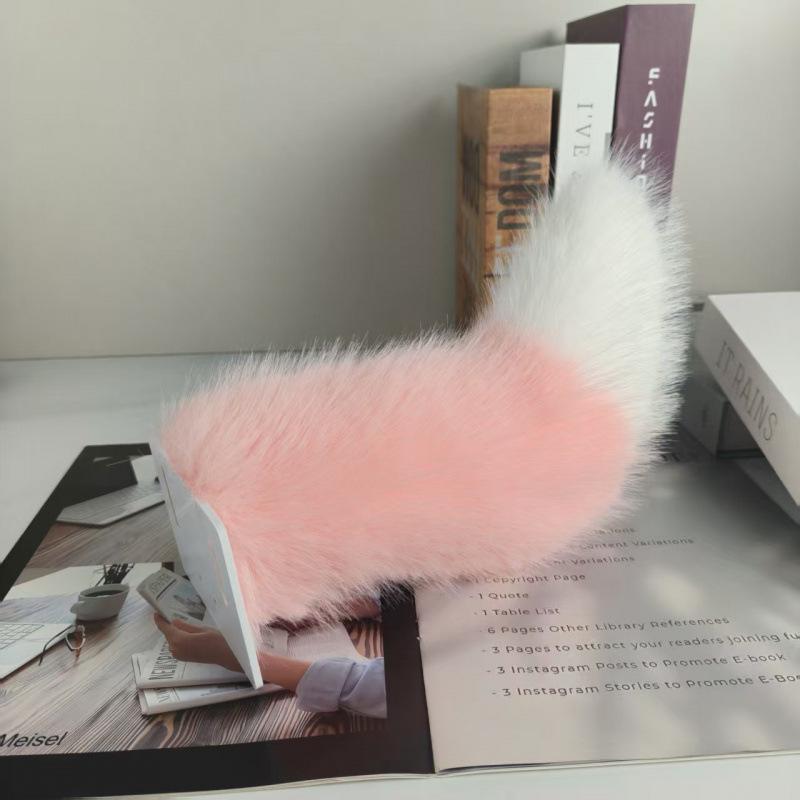 Cute Electric Wagging Plush Tail For Car Remote Control Moving Fox Tail Decoration Universal For Scooter Motorcycle Home Decor