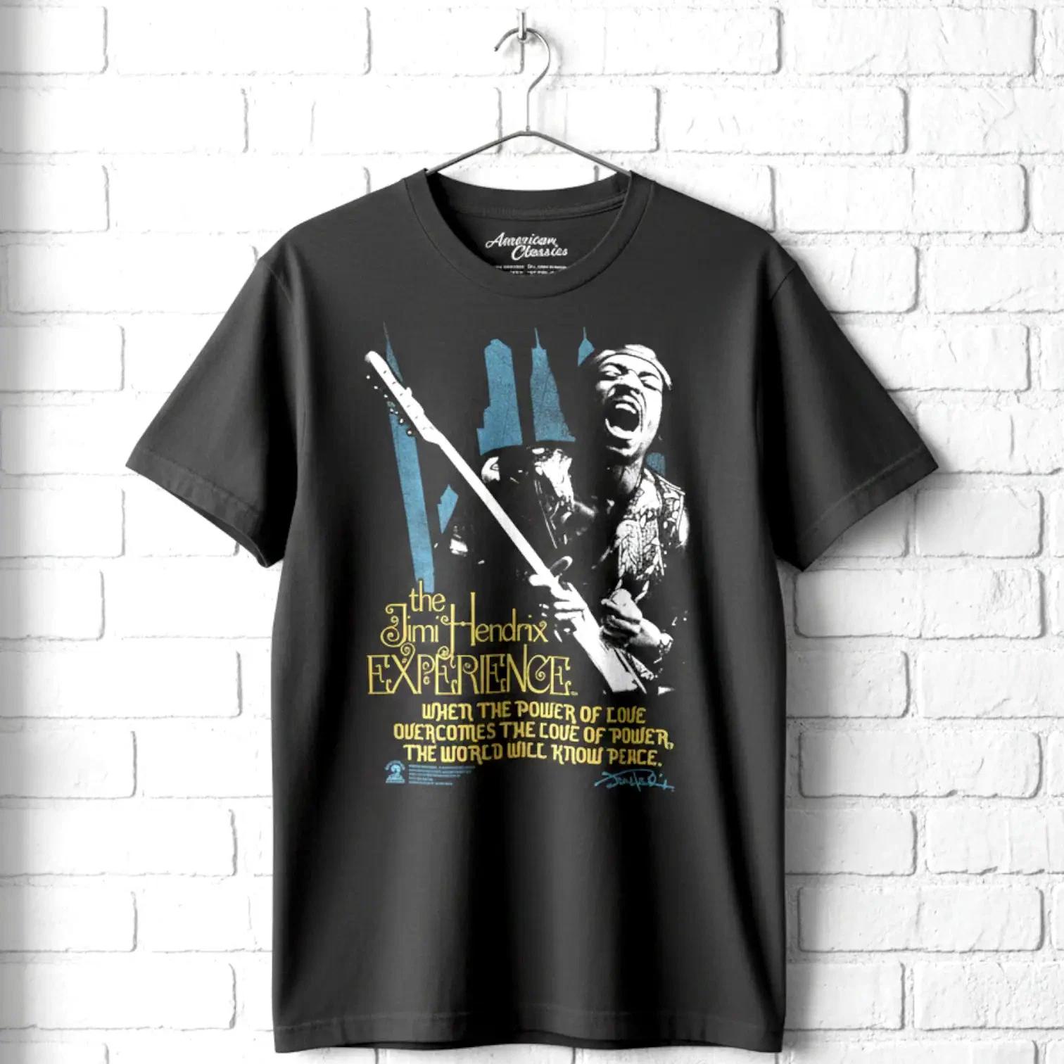 Jimi Hendrix Power of Love Overcomes Men s T Shirt XL