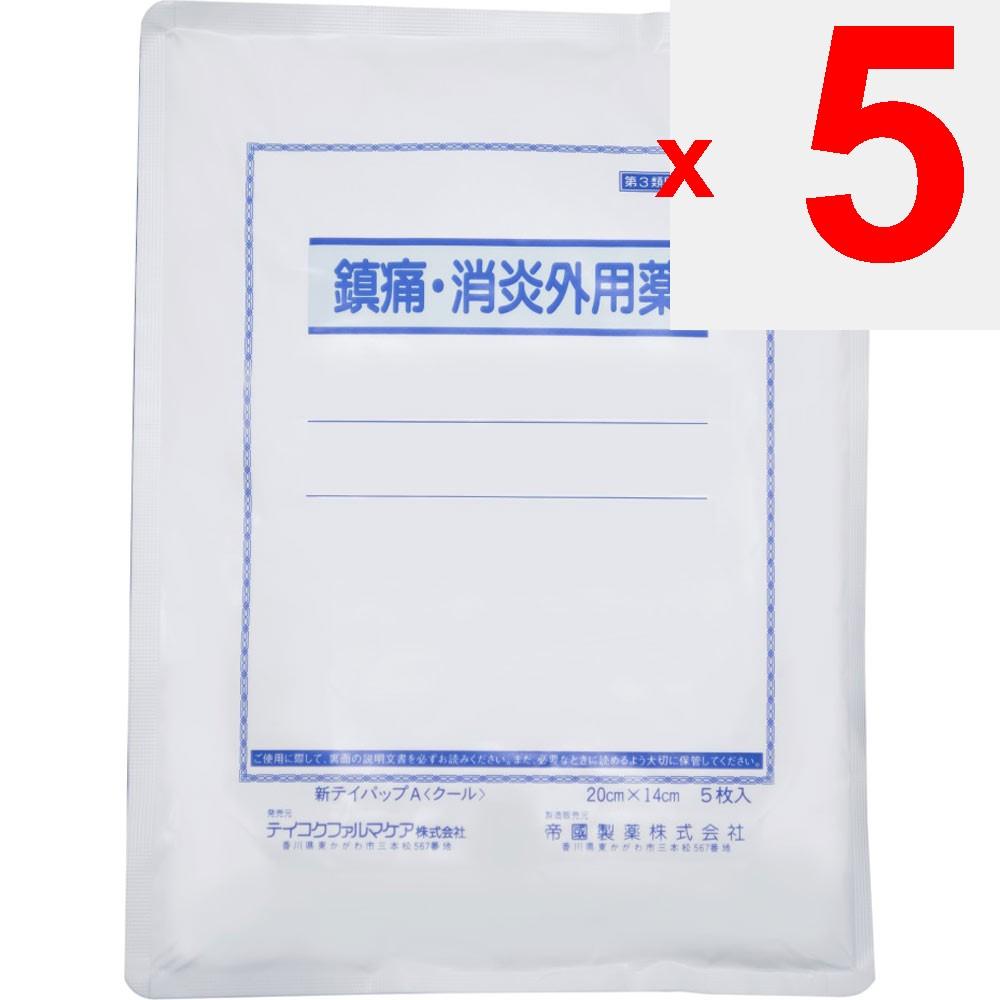 Teikoku Pharma Care New Teipap A Cool Large Size 5 sheets Patches (Cooling) Paste Indications: Lower back pain, bruises, sprains, stiff shoulders, joi